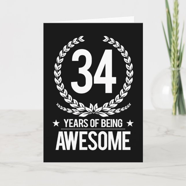 Carte trente-quatrième Anniversaire (34 ans d'être (Devant)