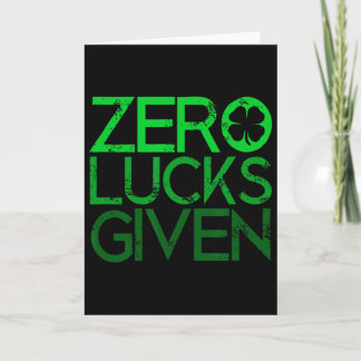 Carte Très Cool Zéro Chance Donnée Drôle Shamrock Trèfle