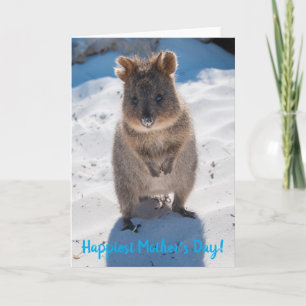 Carte Très Joyeux Bonne Fête des Mères Joli Quokka Plage