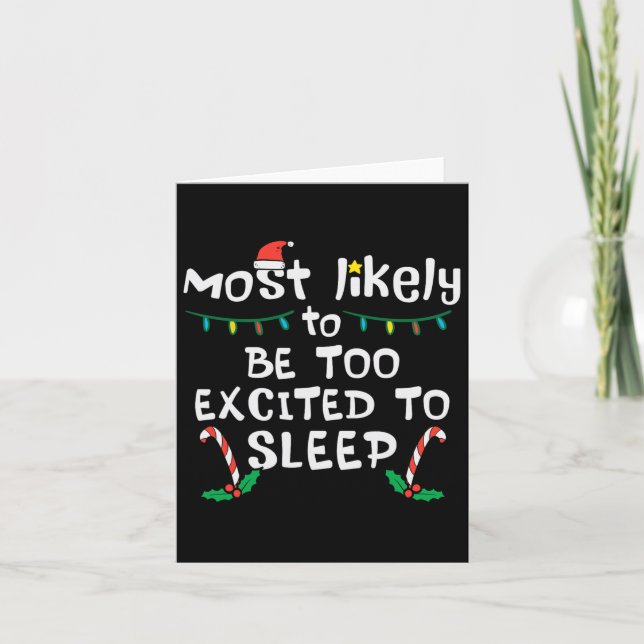 Carte Très Probablement Excité À Dormir Noël Famille De  (Devant)