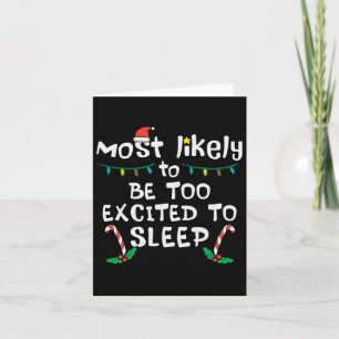 Carte Très Probablement Excité À Dormir Noël Famille De