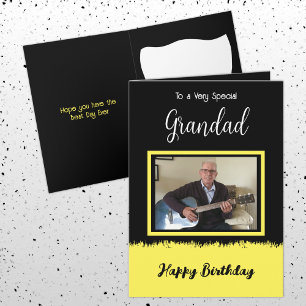 Carte Très spécial Grand anniversaire heureux noir jaune