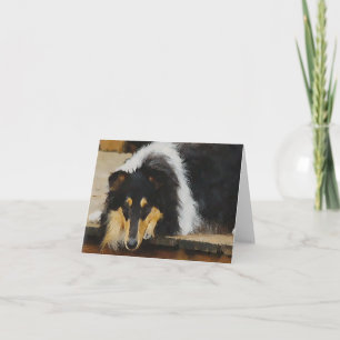 Carte Tri Color  Rough Collie Gifts Art