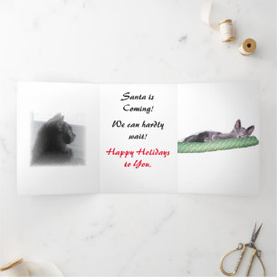 Carte Tri-Fold - L'excitation Noël