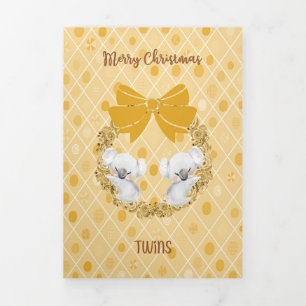 Carte Tri-fold pour Twins Gold Colors & Koalas