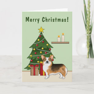 Carte Tri Pembroke en tête rouge Corgi gallois Arbre de 