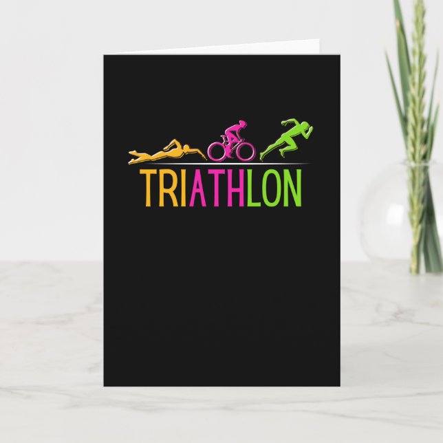 Carte Triathlon Marathon Sport Course à vélo de natation (Devant)