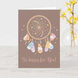 Carte Tribal Dreamcatcher Boho Brown avoir bébé