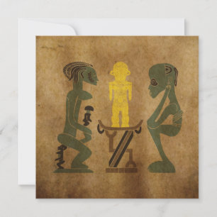 Carte tribu africaine guerrier sculpture