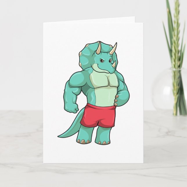Carte Triceratops culturiste au culturisme (Devant)