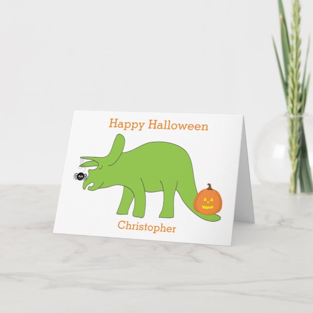 Carte Triceratops Dinosaur Halloween (Devant)
