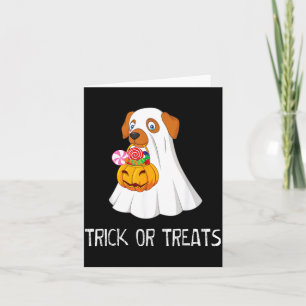 Carte Trick Or Treats Drôle Fantôme Chien Mignon Hallowe