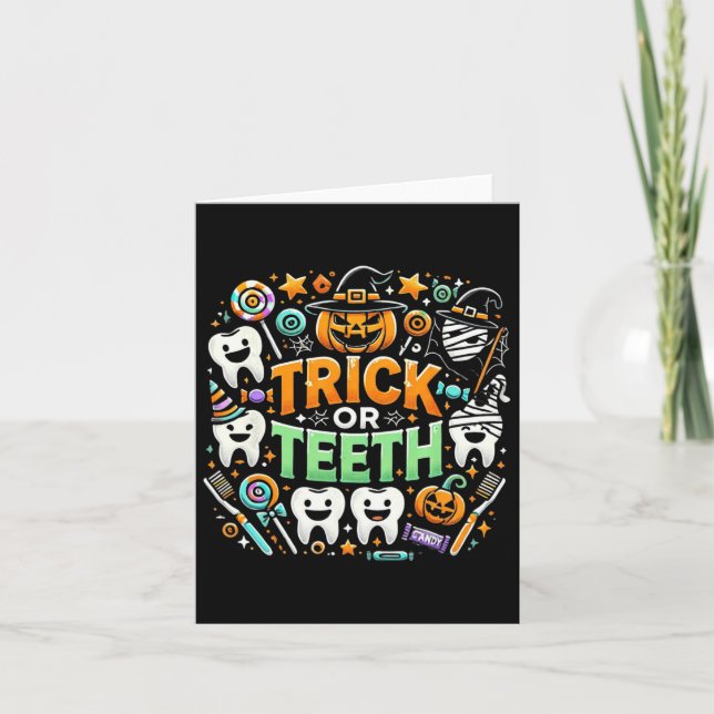 Carte Trick Ou Dents Dentiste Halloween Dental Hygi (Devant)