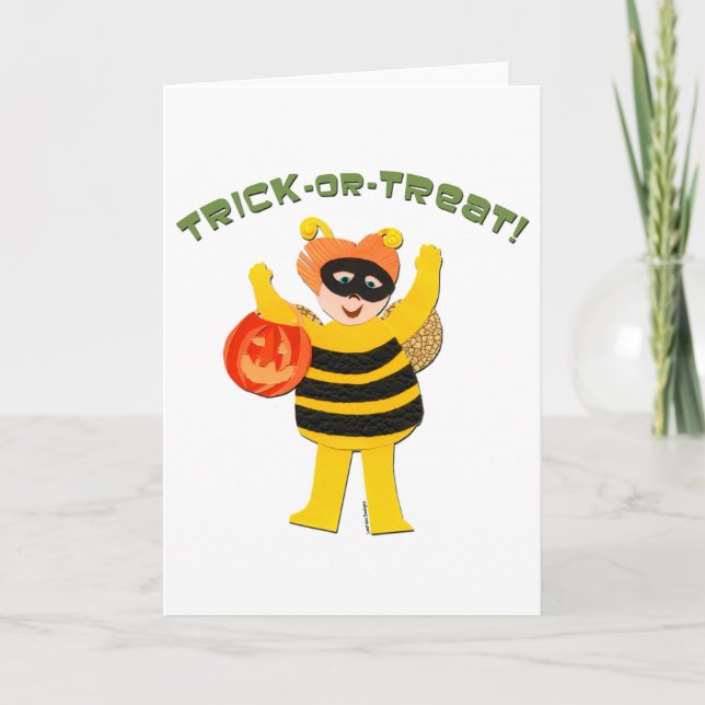 Carte Trick ou traiter Bumble Bee Costume Halloween (Devant)