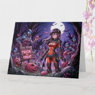 Carte Trick ou traiter Halloween Zombies distribuer le c
