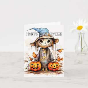 Carte Trick Ou Traiter Happy Halloween Scarecrow