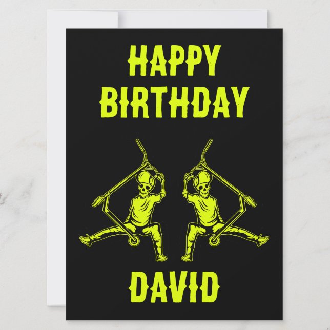 Carte Trick Scooter Rider anniversaire (Devant)