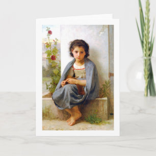 Carte Tricot fille, Bouguereau