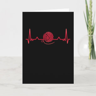 Carte Tricot Hearbeat Laine Fil Crochet Drôle cadeau