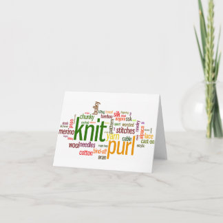 Carte Tricot Lexicon - mots pour tricoter! Allez !