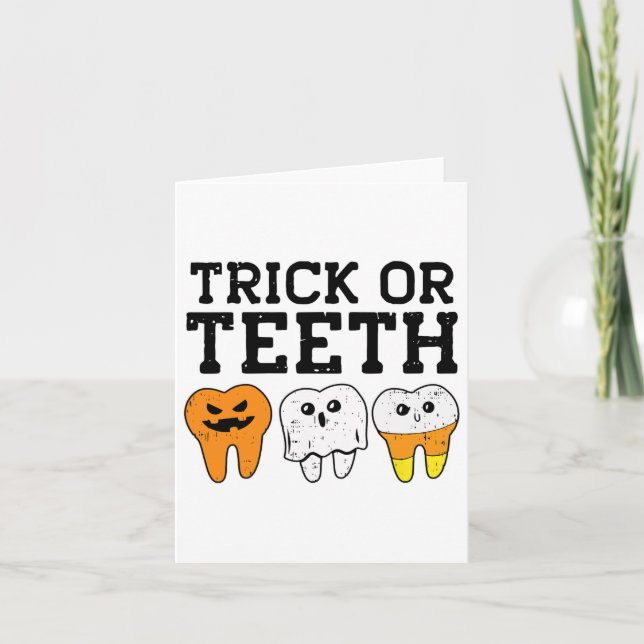 Carte Tricoter Ou Dents Dentaire Dentiste Istant Hallowe (Devant)