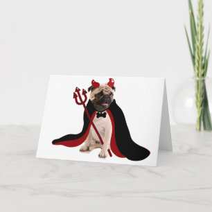 Carte tricoter ou traiter heureux halloween satan diable