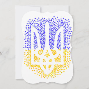 Carte Trident heraldique ukrainien tryzub étoiles disper