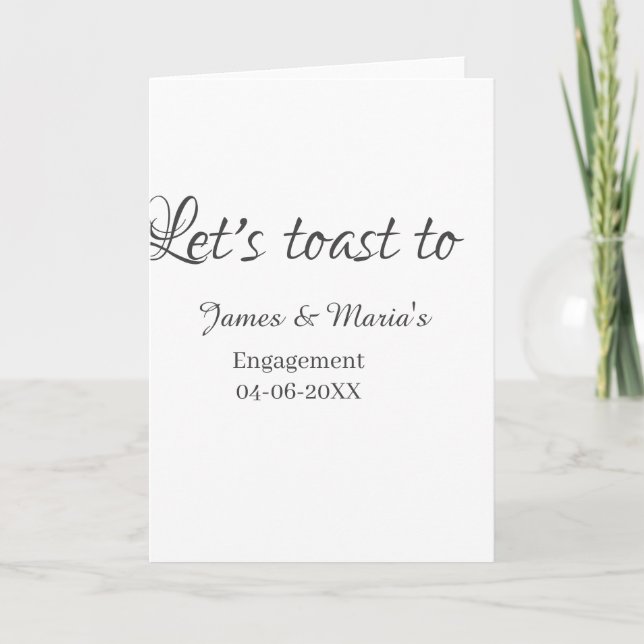 Carte Trinquons à la fête de fiançailles nom date élégan (Devant)