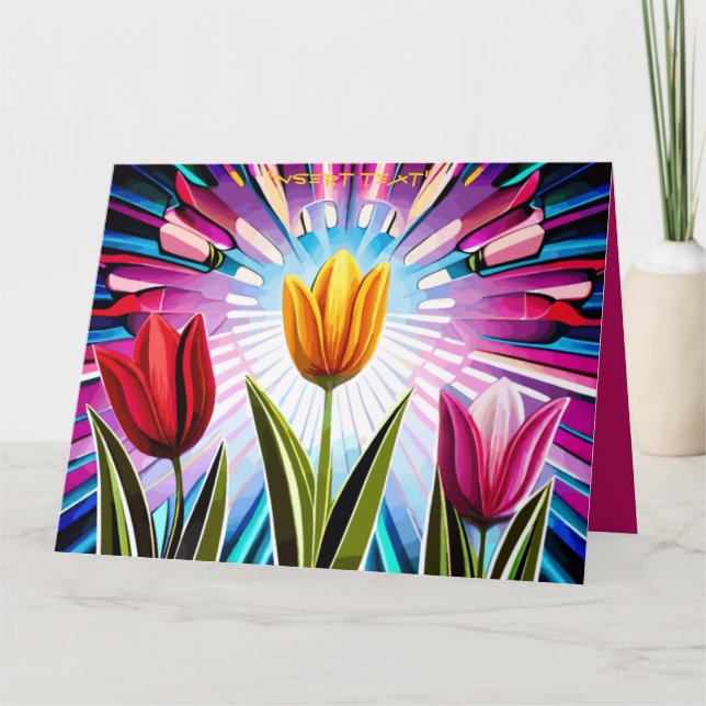 Carte Trio de tulipes : Une explosion de beauté printani (Devant)