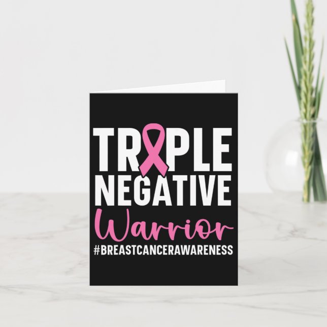 Carte Triple Guerrier Négatif Conscience du cancer du se (Devant)