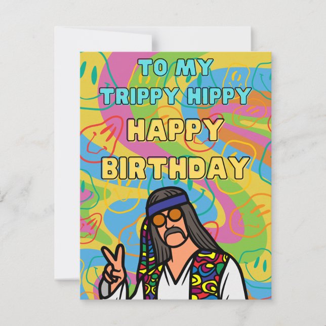 CARTE TRIPPY HIPPY ANNIVERSAIRE (Devant)