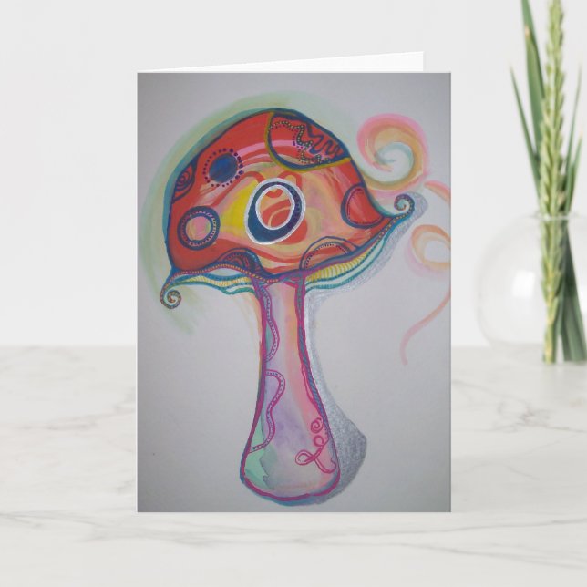 Carte Trippy Mushroom - Carte pour notes blanc Hip (Devant)