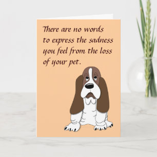 Carte Triste Basset Hound Dog Sympathie pour la perte de