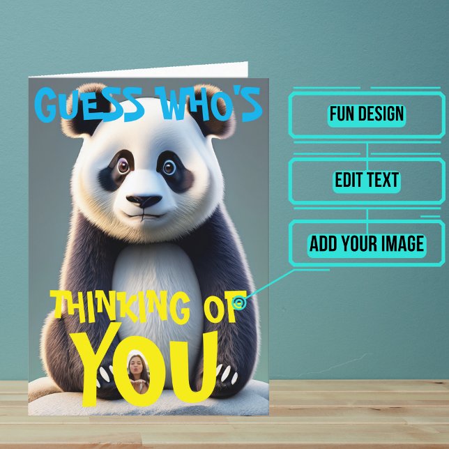 Carte Triste Panda pense à toi (Sending a "thinking of you" card is one of the most thoughtful messages you can send.)
