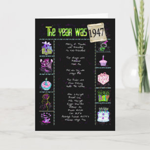 Carte Trivia d'anniversaire 1947