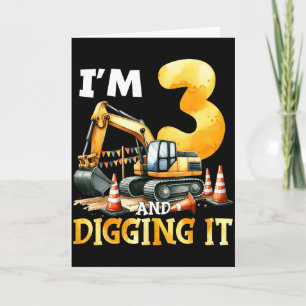 Carte Trois 3 ans 3e anniversaire Construction Garçon 3