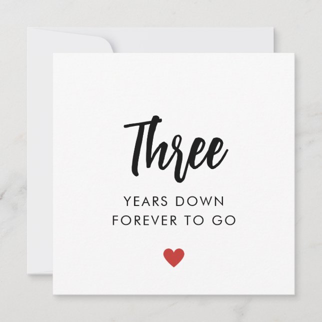 Carte Trois ans à venir pour toujours le 3e anniversaire (Devant)