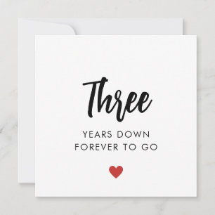 Carte Trois ans à venir pour toujours le 3e anniversaire