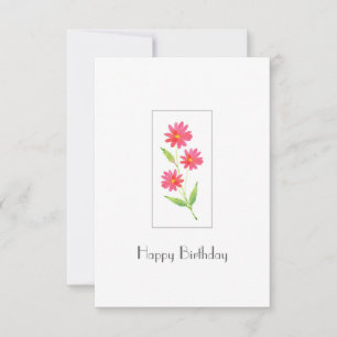 Carte Trois baies d'aquarelle rose corail