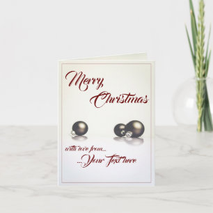 Carte Trois boules de Noël devant un fond clair