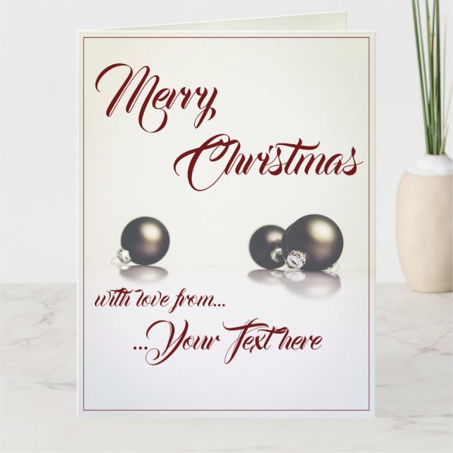 Carte Trois boules de Noël devant un fond clair (Devant)