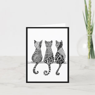 Carte Trois chats sur une branche