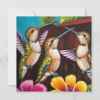 Trois colibris Flower Garden Nota blanche