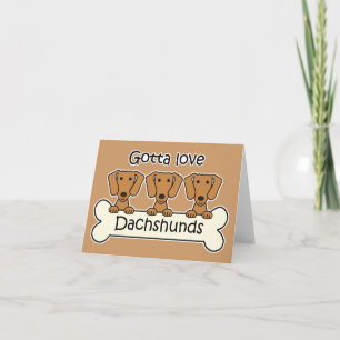 Carte Trois Dachshunds