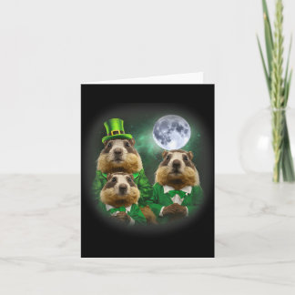 Carte Trois Groundhog Lune 3 Jour de la marmotte Tête St