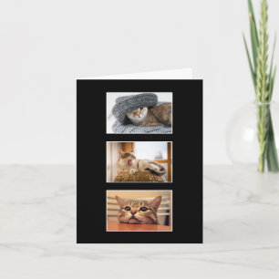 Carte Trois photos de chat personnalisées