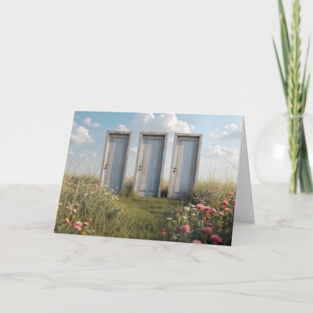 Carte Trois portes fermées pour penser à vous (Devant)