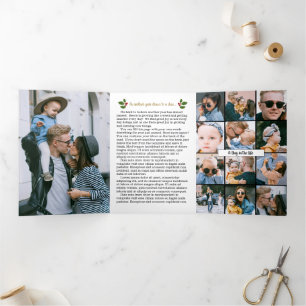 Carte Trois Volets Année en revue Bulletin de la famille de Noël