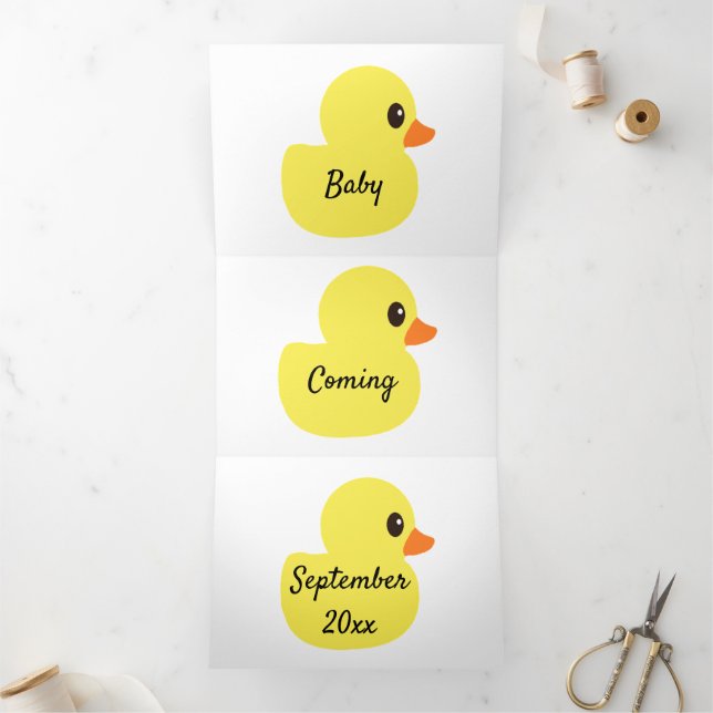 Carte Trois Volets Annonces de bébé en caoutchouc (Intérieur)