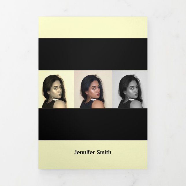 Carte Trois Volets Artiste moderne jaune classique Vue d'ensemble (Page de couverture)